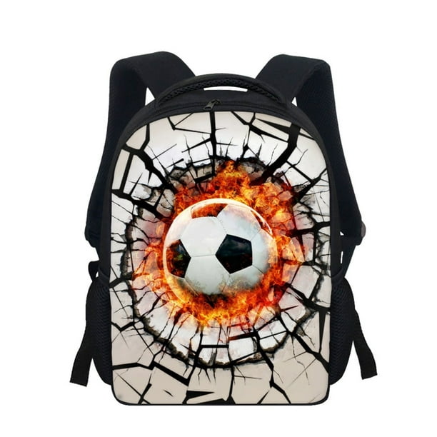 Mochila de fútbol para niños, mochila de fútbol con estampado de