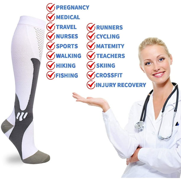 1PAIR Medias De Compression Para Mujer Calcetines Para La Circulacion 20-30  Mmhg