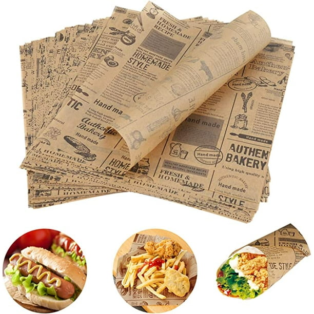 Papel para envolver alimentos con rejilla marrón de 45 hojas, papel para  envolver sándwich, papel encerado para pasteles, papel para envasar jabón, papel  para hornear a prueba de grasa, -  México