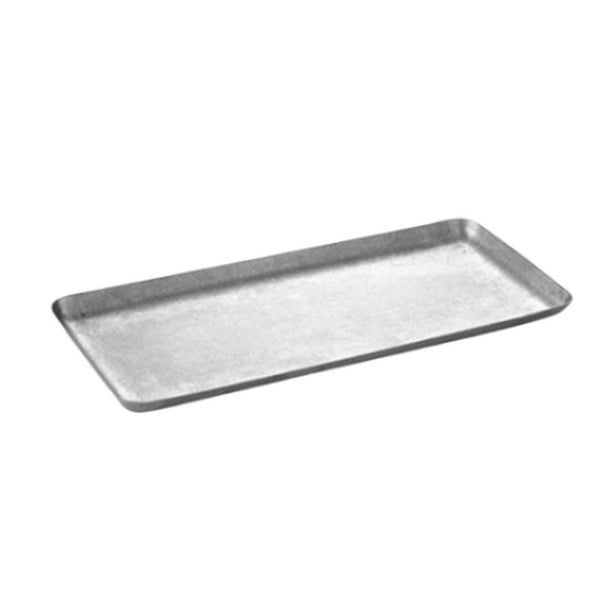 Bandeja de Metal de acero inoxidable para almacenamiento de alimentos,  platos rectangulares poco profundos para servir fruta, utensilios de cocina  para el hogar