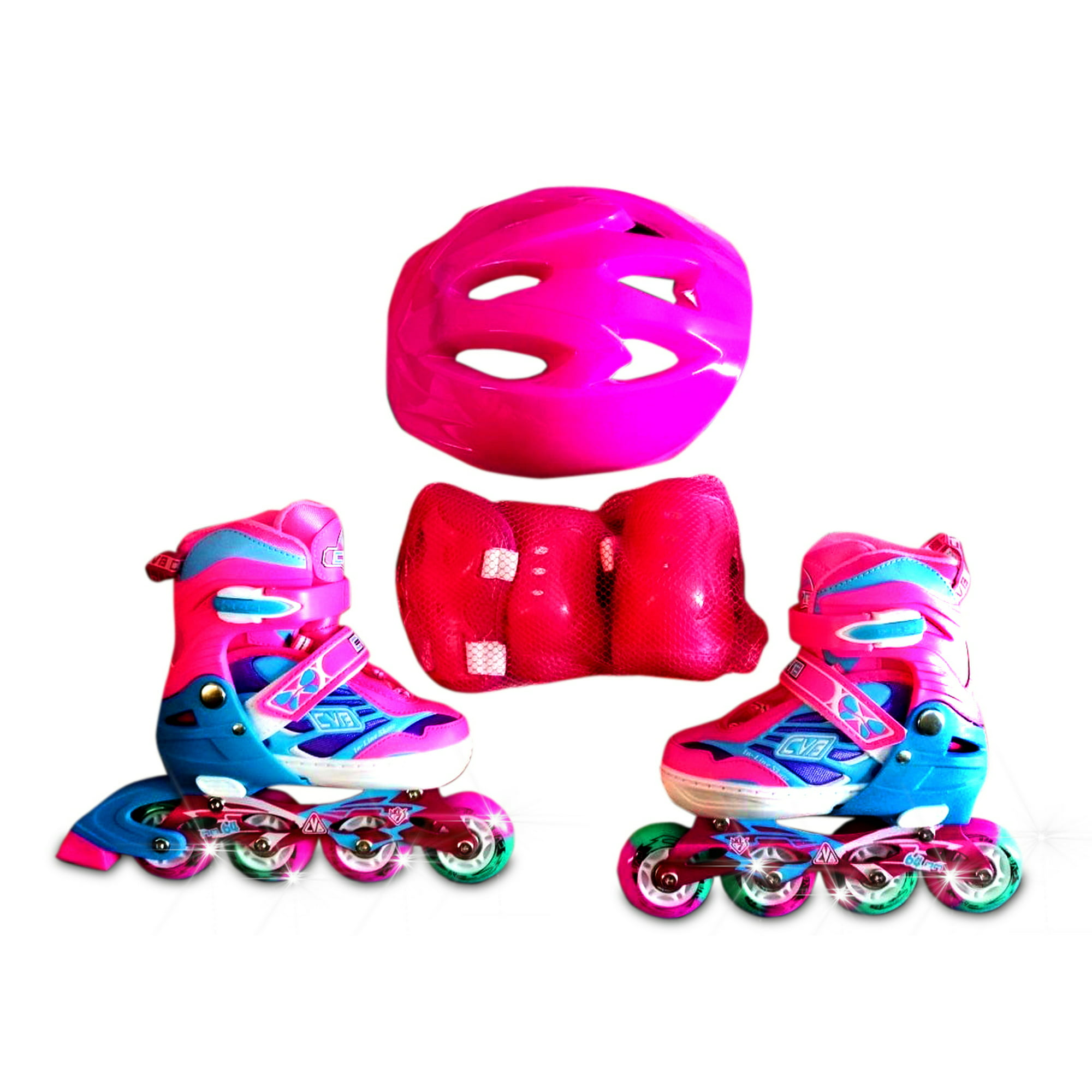 Juego De Patines Para Niñas Ruedas En Linea Rosado Inline Roller Skates  Pink NEW