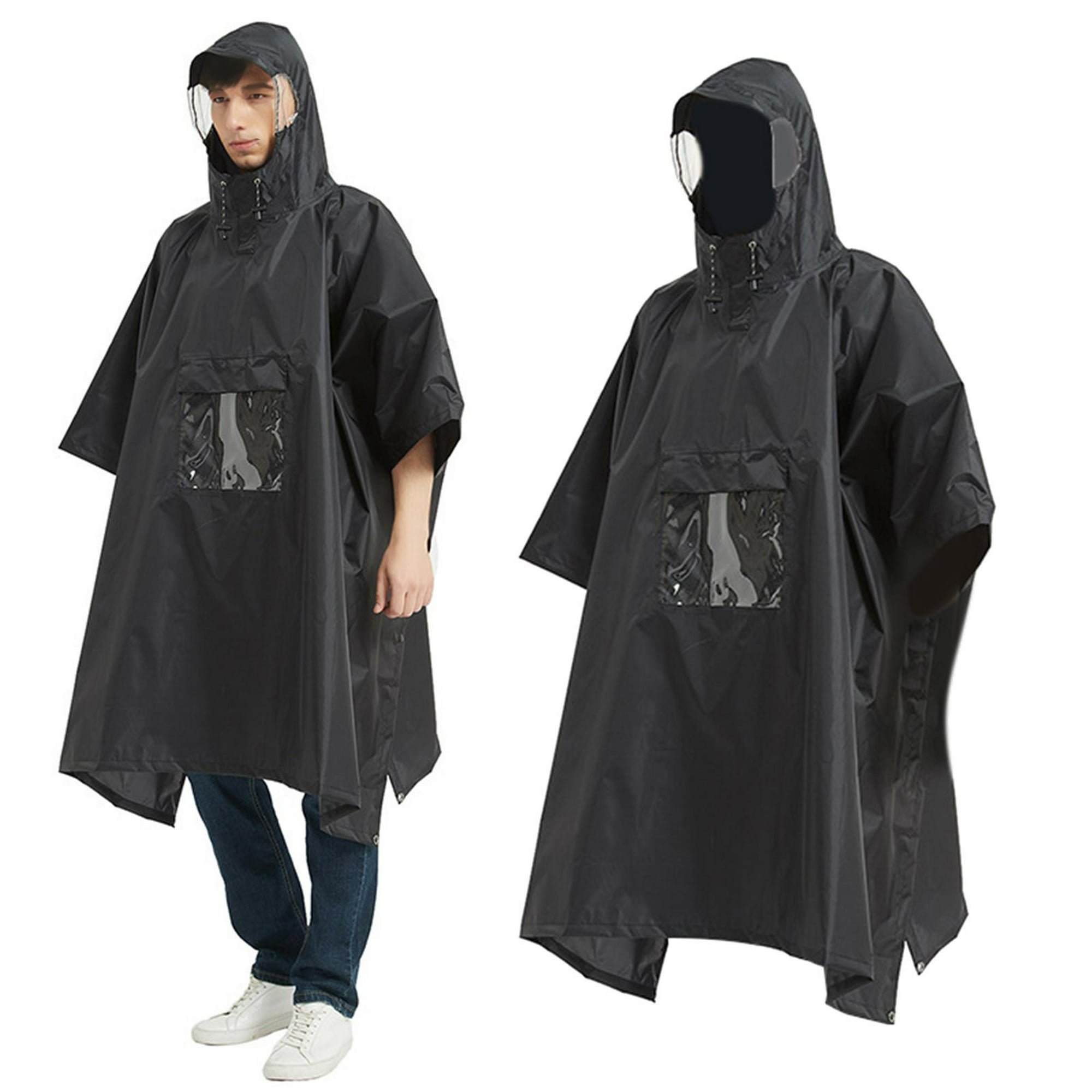 Cjbin - Traje de lluvia para moto, poncho de lluvia para hombre, mujer,  capa de lluvia para adultos, chaqueta de lluvia impermeable para hombre,  con capucha y capucha, para senderismo, camping al