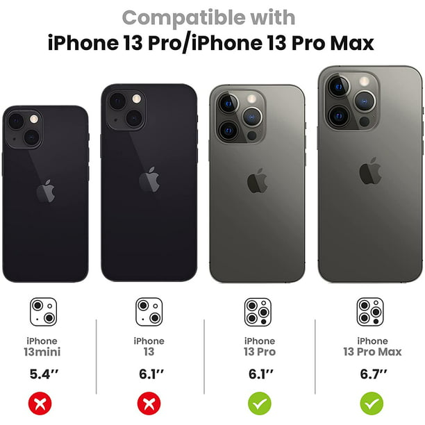 iPhone 13 Pro - Protector de lente de cámara iPhone 13 Pro Max, cubierta de  cámara de vidrio templado, accesorios protectores de pantalla, metal de  aleación de aluminio, compatible con iPhone 13Pro /
