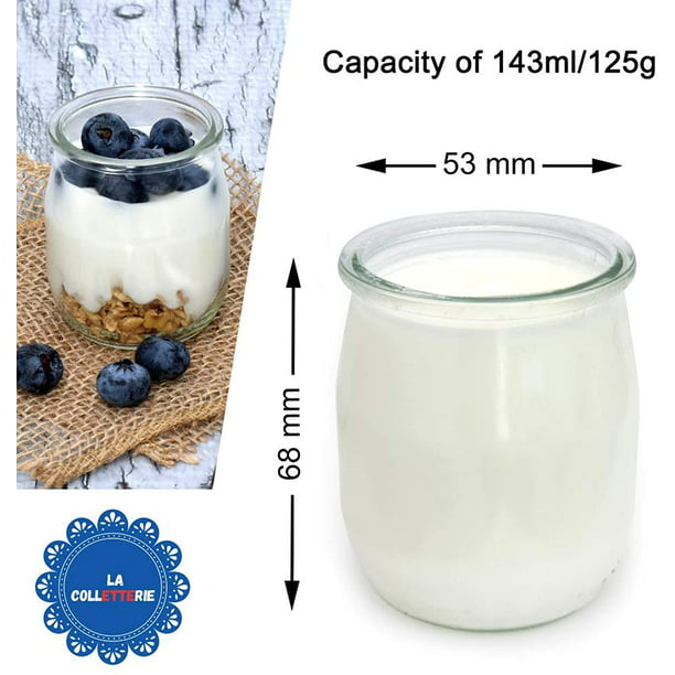 MumdoYAL Juego de 12 tarros de cristal para yogur con tapa