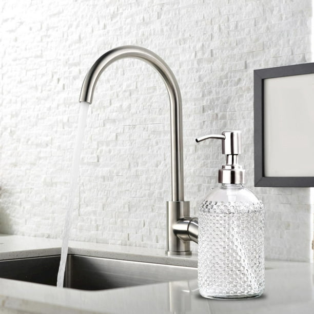 Dispensador de jabón de cristal para baño, moderno dispensador de jabón de  manos decorativo con bomba de acero inoxidable a prueba de óxido