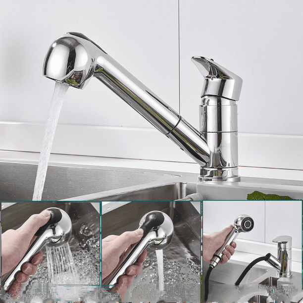 Grifo Extraíble, Grifo Retráctil Para Fregadero De Cocina, Grifo De Ducha  Para Lavabo De Verduras