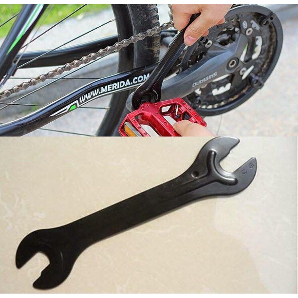 Cabeza de bicicleta de acero portátil negro con eje de extremo abierto,  llave de cono para reparación de bicicletas, kit de herramientas para