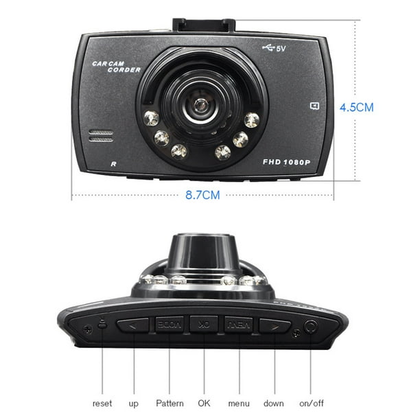 Cámara grabadora de coche DVR HD con visión nocturna con sensor G,  detección de movimiento, cámara de tablero de instrumentos con tarjeta TF  de 32 GB