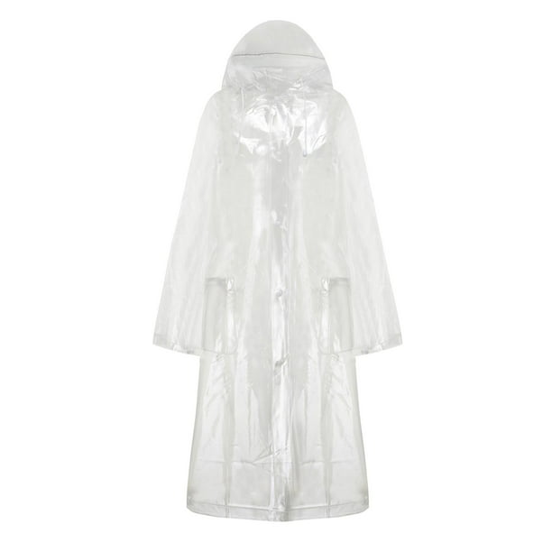 Chubasquero transparente con capucha impermeable a prueba de viento  chaqueta con cierre de botón impermeable SG jinwen Poncho transparente con  capucha para lluvia