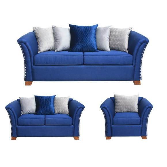 sala montana azul 321 sofa  love seat y sillon amosa gdl montanamoderdosofaloveseatsillon