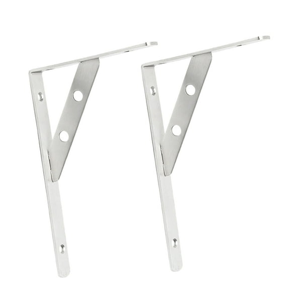 2 piezas de soportes de estante de pared de acero inoxidable de 8