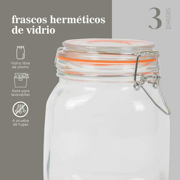 Set X 5 Recipientes Vidrio Con Tapa Home Elements – Almacén Coogranada