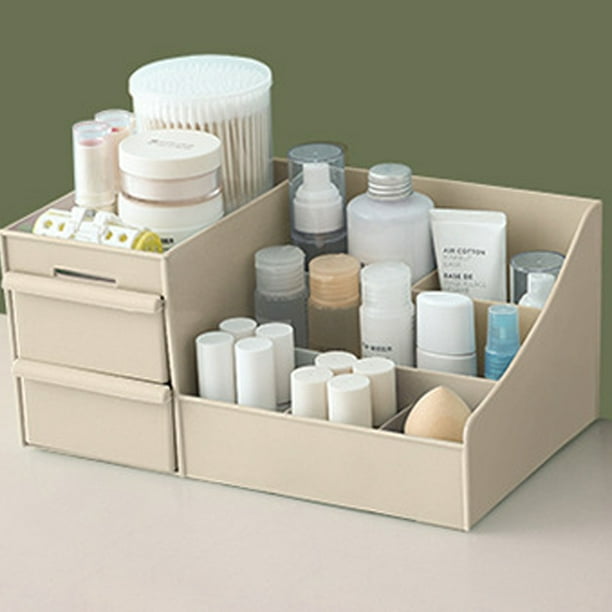 Organizador de escritorio para mujeres y niñas, caja de almacenamiento de  escritorio, almacenamiento de tocador con 5 compartimentos, organizador de