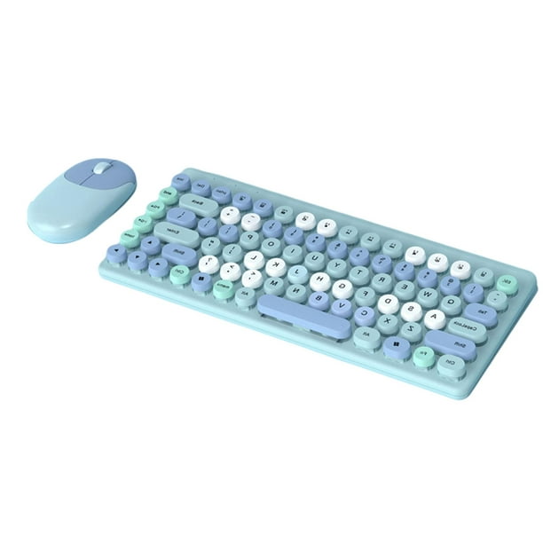 Teclado retroiluminado inalámbrico, teclado y ratón delgado de tamaño  completo, 2,4G, USB, silencioso, recargable, retroiluminación