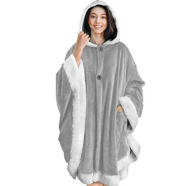  PAVILIA Manta con capucha para mujer, manta Sherpa
