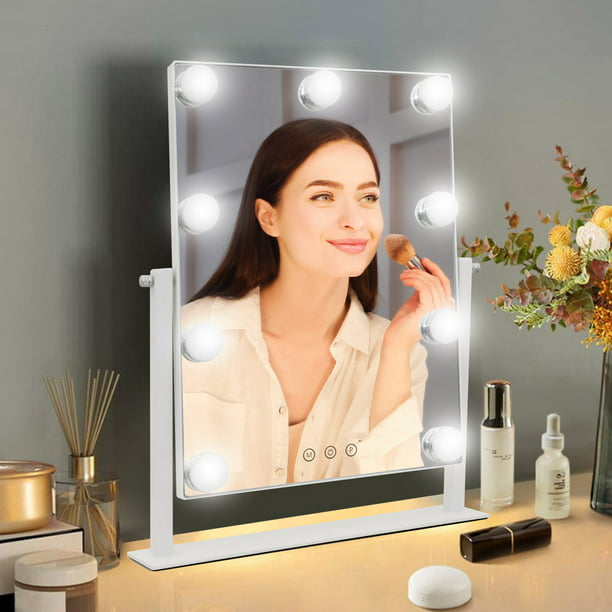 Espejo Maquillaje con Luces LED 2 en 1 de Mesa & de Pared Espejo