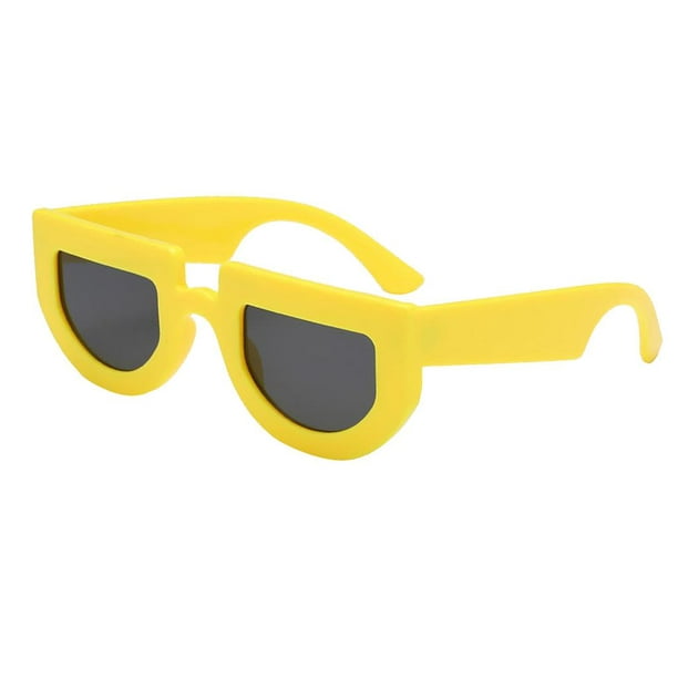 Gafas De Sol De Lentes Amarillas Con Marco Negro De Moda, Mode de Mujer