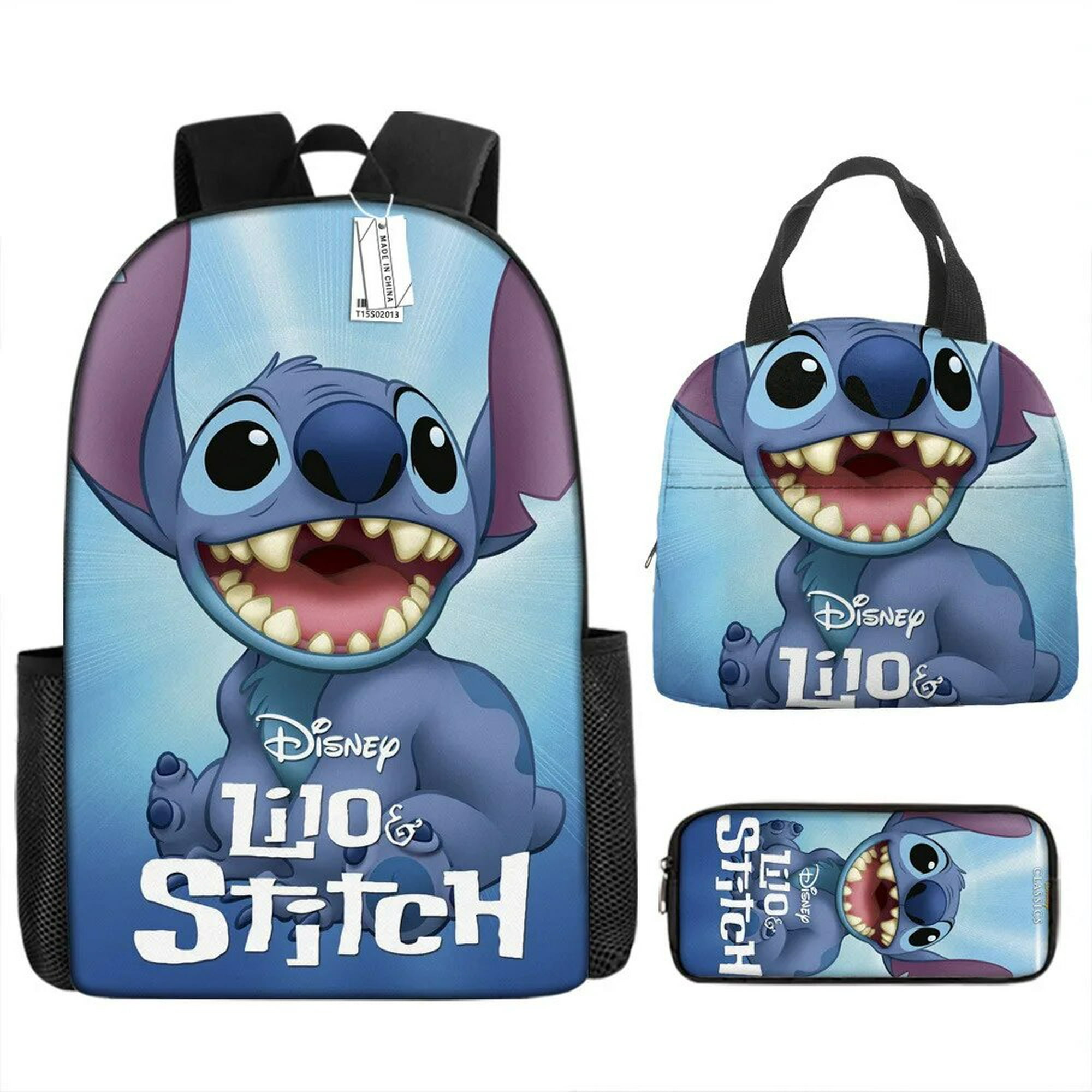 Disney-mochila de Lilo Stitch para niños y niñas, morral escolar de colores  con bolsa de almuerzo, mochila de viaje para adolescentes, 3 unidades por  juego