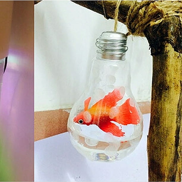 Weck Glass con Lámpara - Bolas de musgo + Peces de colores falsos