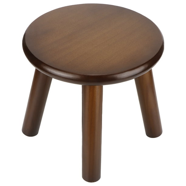 Home Taburete redondo plegable marrón – 13.8 pulgadas de altura con cojín  de fieltro, asiento pequeño para silla de vestidor que ahorra espacio