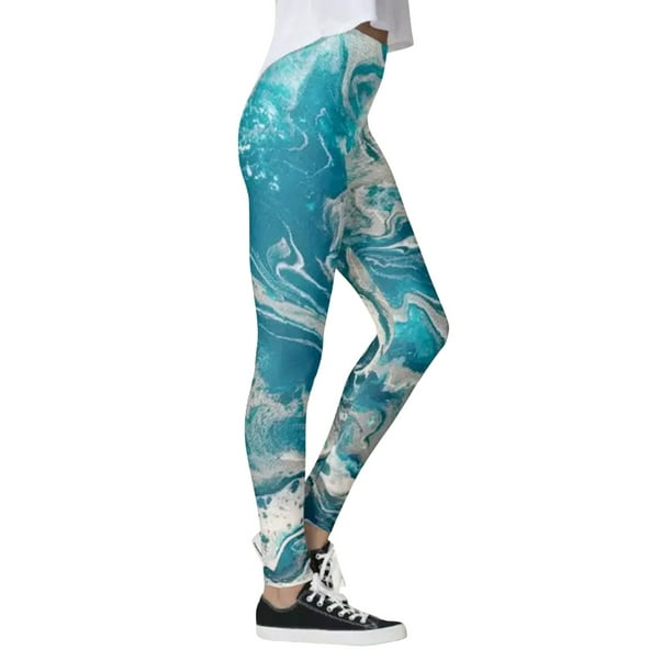 Gibobby Yoga pants mujer Pilates colorido polainas azul para yoga imprimir  pantalones floral personalizado mujeres corriendo yoga pantalones(Azul,CH)