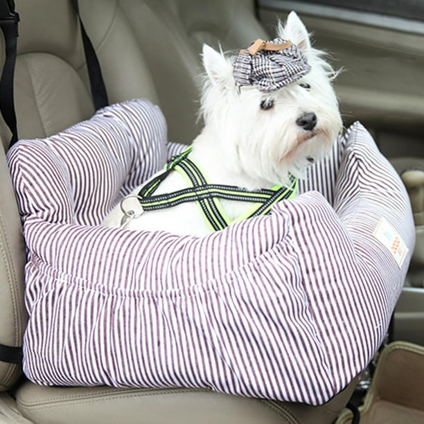 Asiento de coche para mascotas para perros, bolsa portátil y cómoda con ,  transportador de mascota, estable para viajes, atención, - Rayas rojas  Salvador Asiento elevado para mascotas
