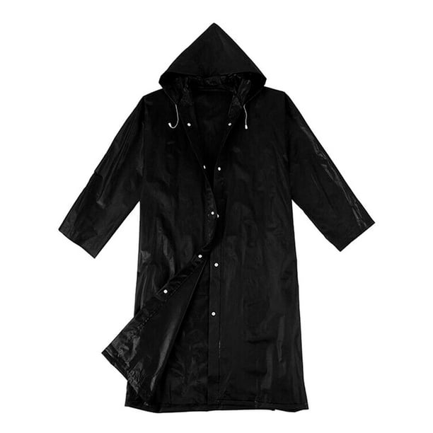 SaphiRose Poncho de lluvia negro impermeable para mujeres y hombres, Negro 