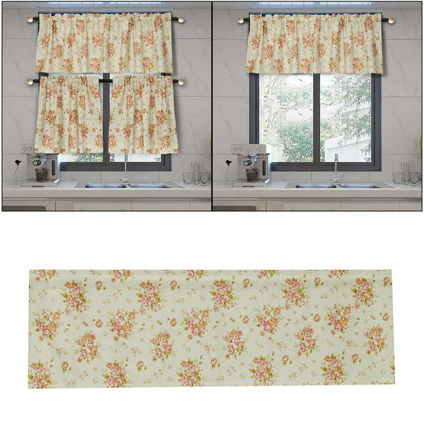 Cortinas de ventana de cocina, cortinas florales para ventana, suaves y  duraderas, transpirables y no destiñen, cortinas cortas, para cocinas