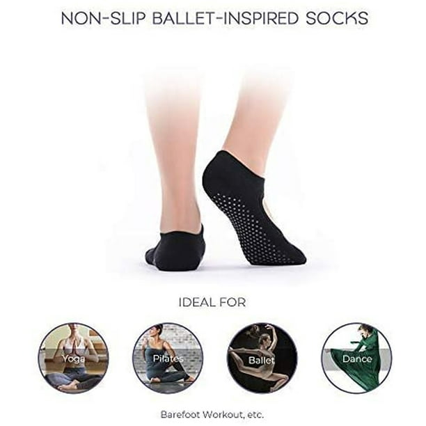 Calcetines de Yoga antideslizantes para mujer, medias con correas, Ideal  para Pilates, Ballet, baile, entrenamiento descalzo, 1 par