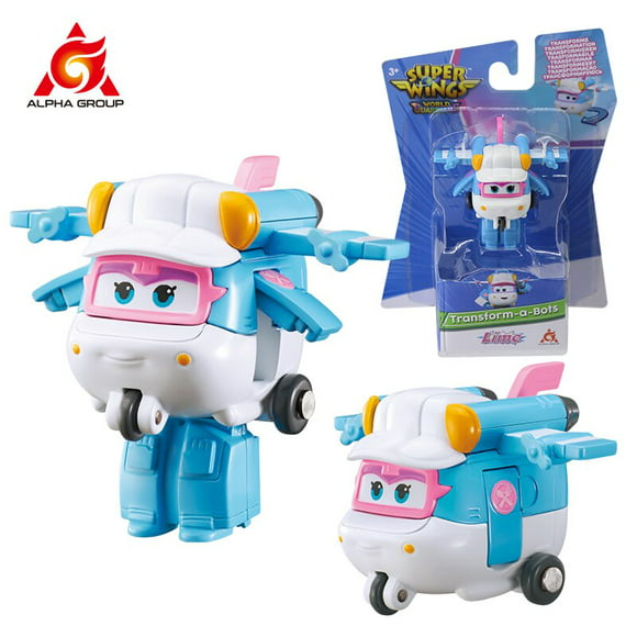 figuras de acción de super wings para niños mini juguete transformable de 2 pulgadas deformación avión robot regalos fivean unisex