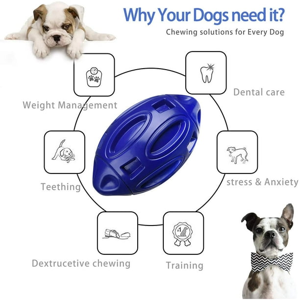 Juguetes chirriantes para perros masticadores agresivos: pelota interactiva  de goma para cachorros con chirriador, casi indestructibles, resistentes y