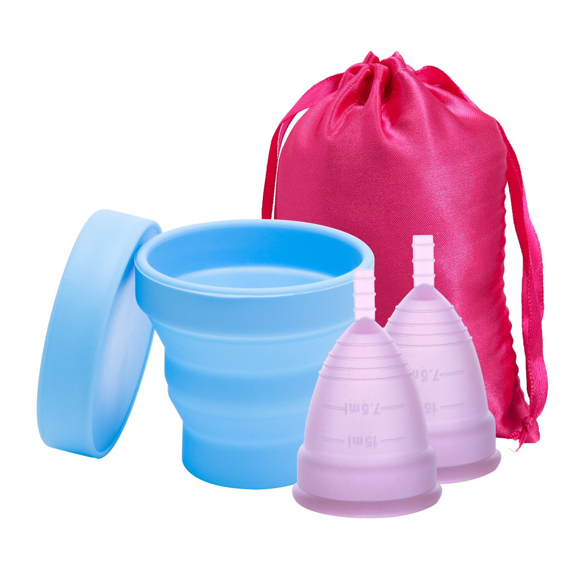 Conjunto De Copa Menstrual De Silicona Para Mujer Higiene Femenina Esterilizador De Período 4150