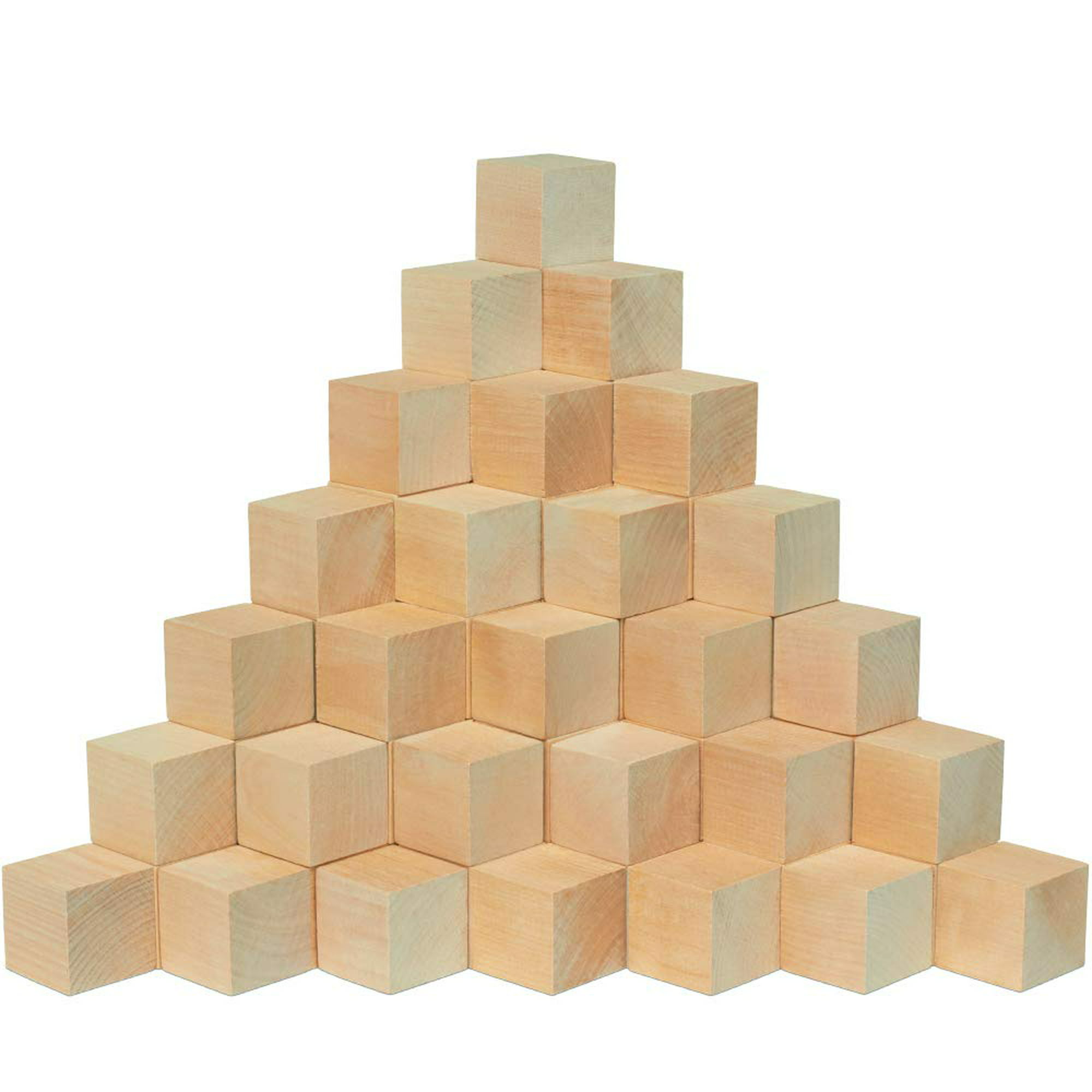 Cubos de madera, 50 bloques cuadrados de madera cúbica sin terminar para  contar matemáticas, manualidades, juego infantil, 0.8 x 0.8 x 0.8 pulgadas