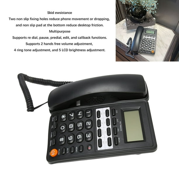 Teléfono con cable Teléfono fijo Teléfono fijo con botón grande Teléfonos  fijos con identificación de llamadas para recepción Home Hotel Teléfono  fijo