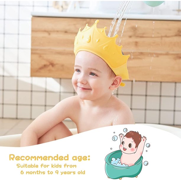 Gorro de ducha para bebé, visera de baño para bebé, gorro de ducha para  niños de 0 a 9 años, visera ajustable, gorros de baño para niños que  protegen los ojos y