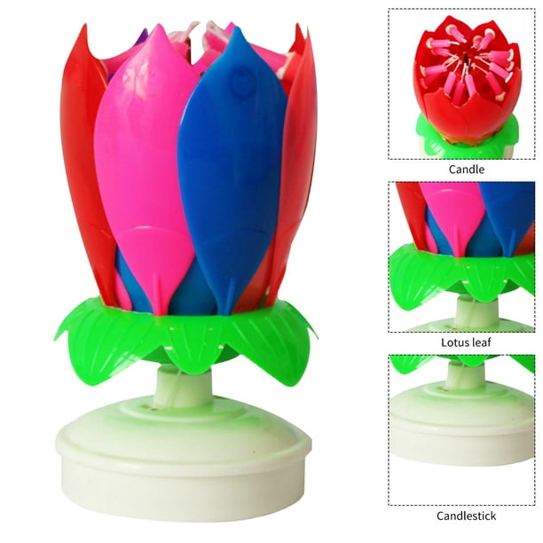 Vela de pastel - Velas de loto giratorias electrónicas - Doble capa (color)  Ndcxsfigh Nuevos Originales