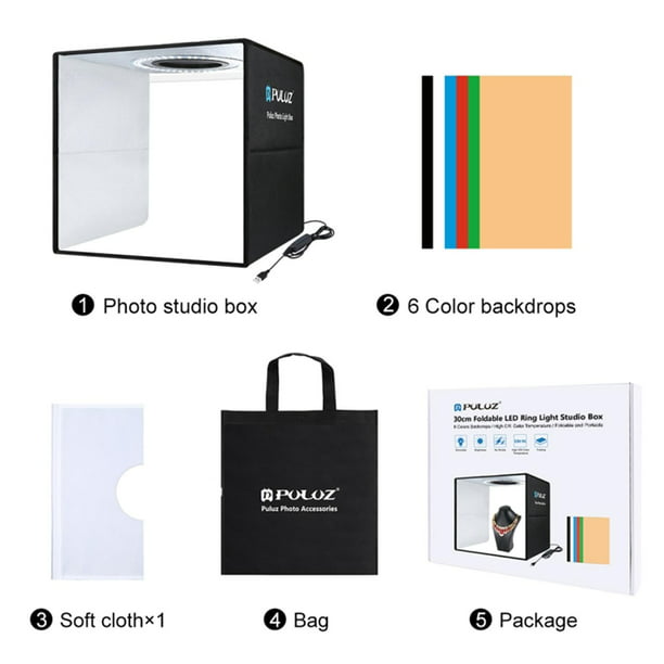 Qulable Caja de estudio fotográfico, mini kit de tienda de campaña para  sesión de fotos, caja de luz plegable con 6 colores para fotografía