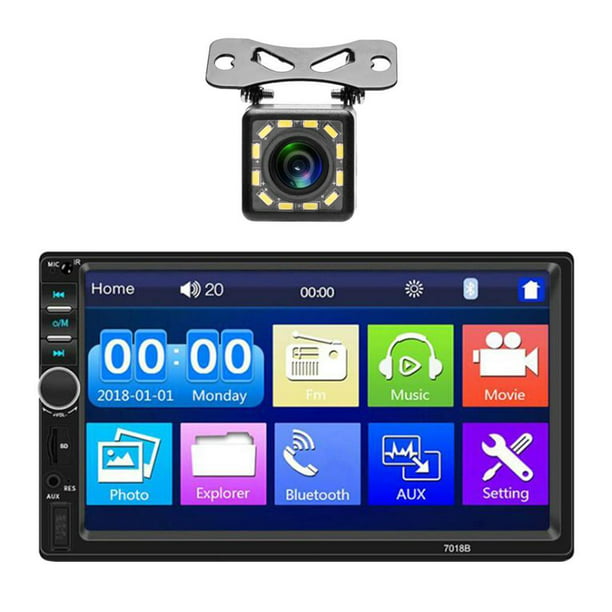 Car Stereo Bluetooth manos con cámara de visión trasera 7018B + cámara Baoblaze Coche MP5 Radio Player 2 DIN | Walmart en línea