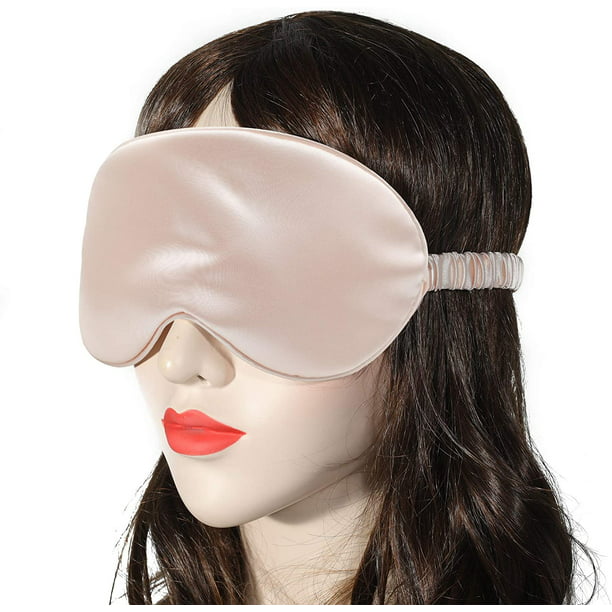 Antifaz para dormir para mujer – Máscara de dormir de satén rosa rubor  floral con correa ajustable – Máscara de sueño floral