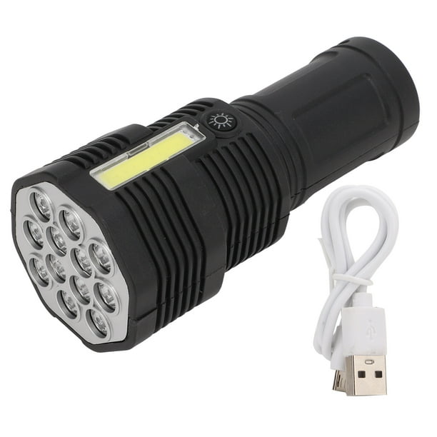 Linterna potente LED Linterna recargable USB 1200 mah 4 modos de  iluminación Antorcha COB YUNYI BRAND Deportes
