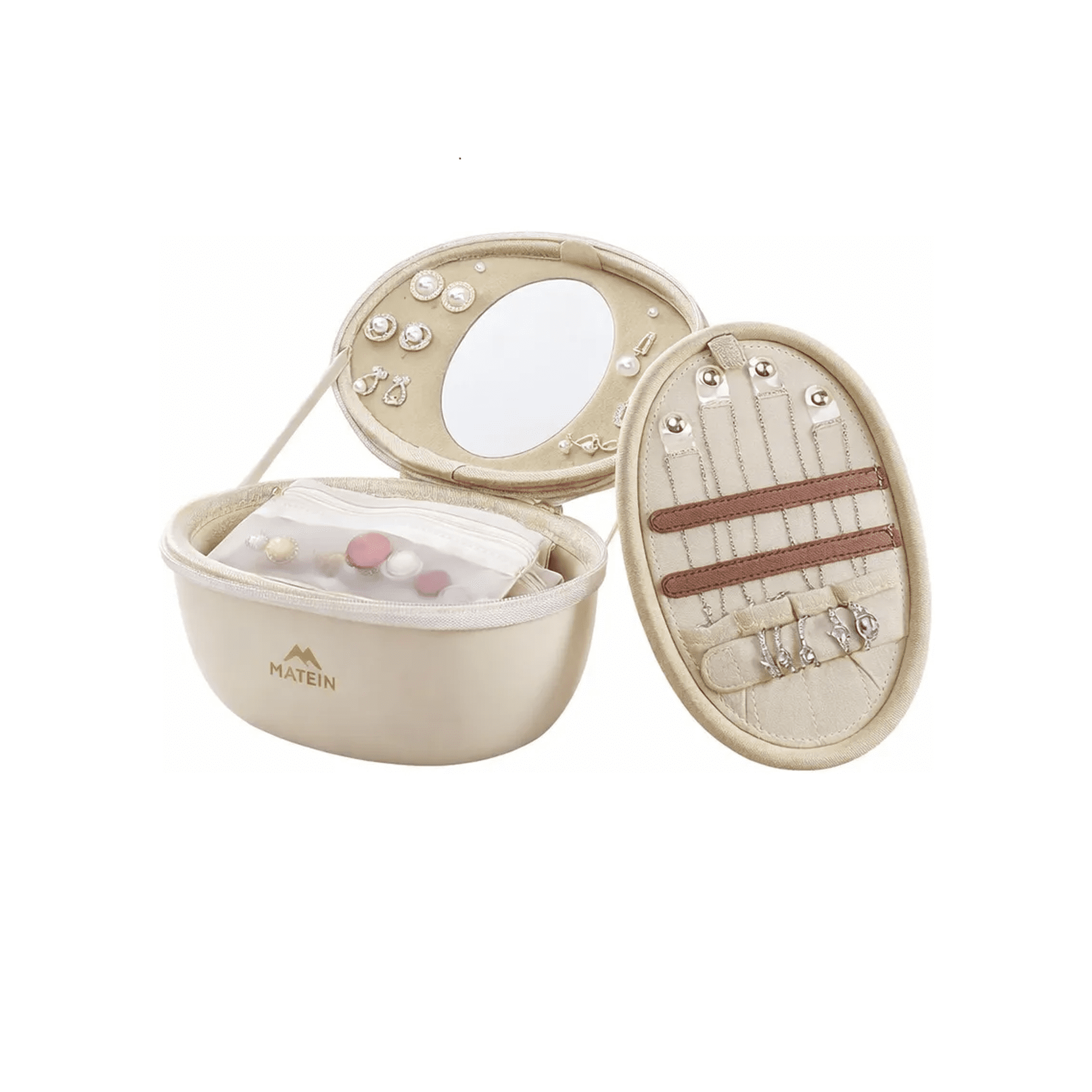 Joyeros organizadores incluye 8 bolsitas con cremallera independientes xtellar beige