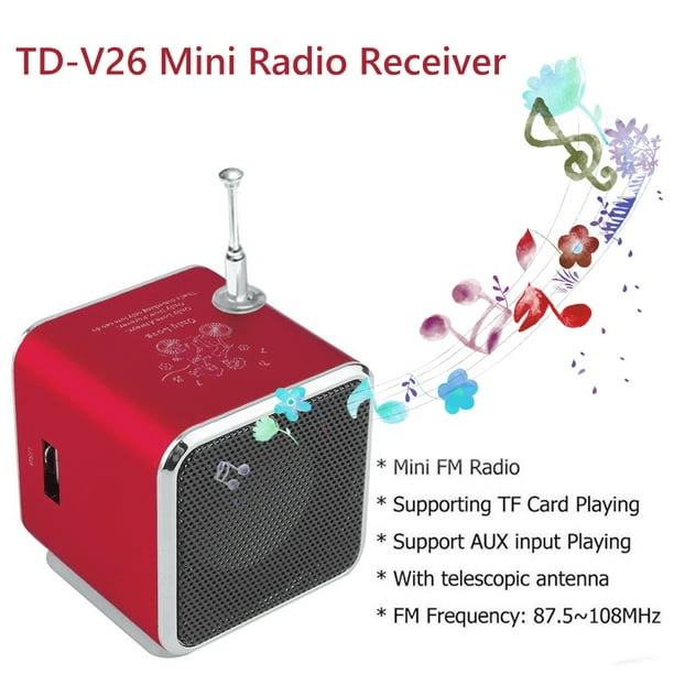 divorcio Collar Perplejo TD-V26 Mini altavoz de radio FM digital Receptor de radio FM portátil con  pantalla LED Universal Accesorios Electrónicos | Walmart en línea