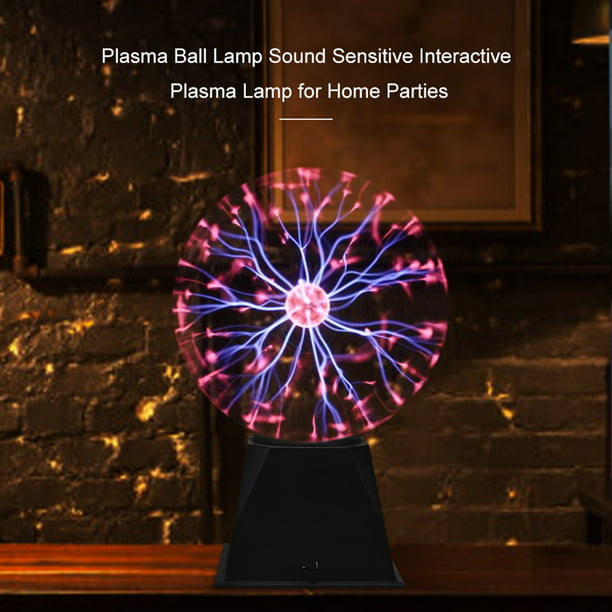Luz de bola de plasma, 6 pulgadas, globo de rayo activado por tacto y  sonido, mágico, interactivo, ajuste del estado de ánimo, lámpara de  diversión y
