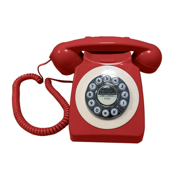  Teléfono antiguo - Teléfono giratorio - Teléfono retro con  cable - Teléfonos decorativos vintage : Productos de Oficina