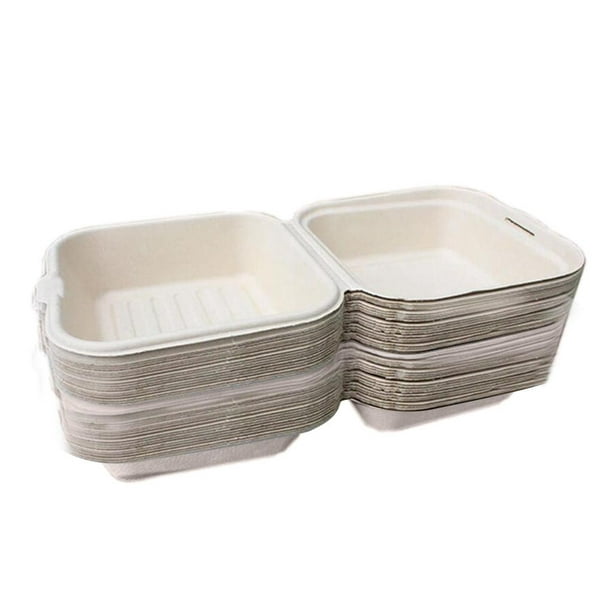 Caja desechable de papel para llevar, de alimentos de piezas Sunnimix  contenedores de concha