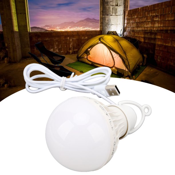 Bombilla LED USB, 5V 7W Lámpara de ahorro de energía portátil Bombilla LED  Luz de emergencia para acampar al aire libre