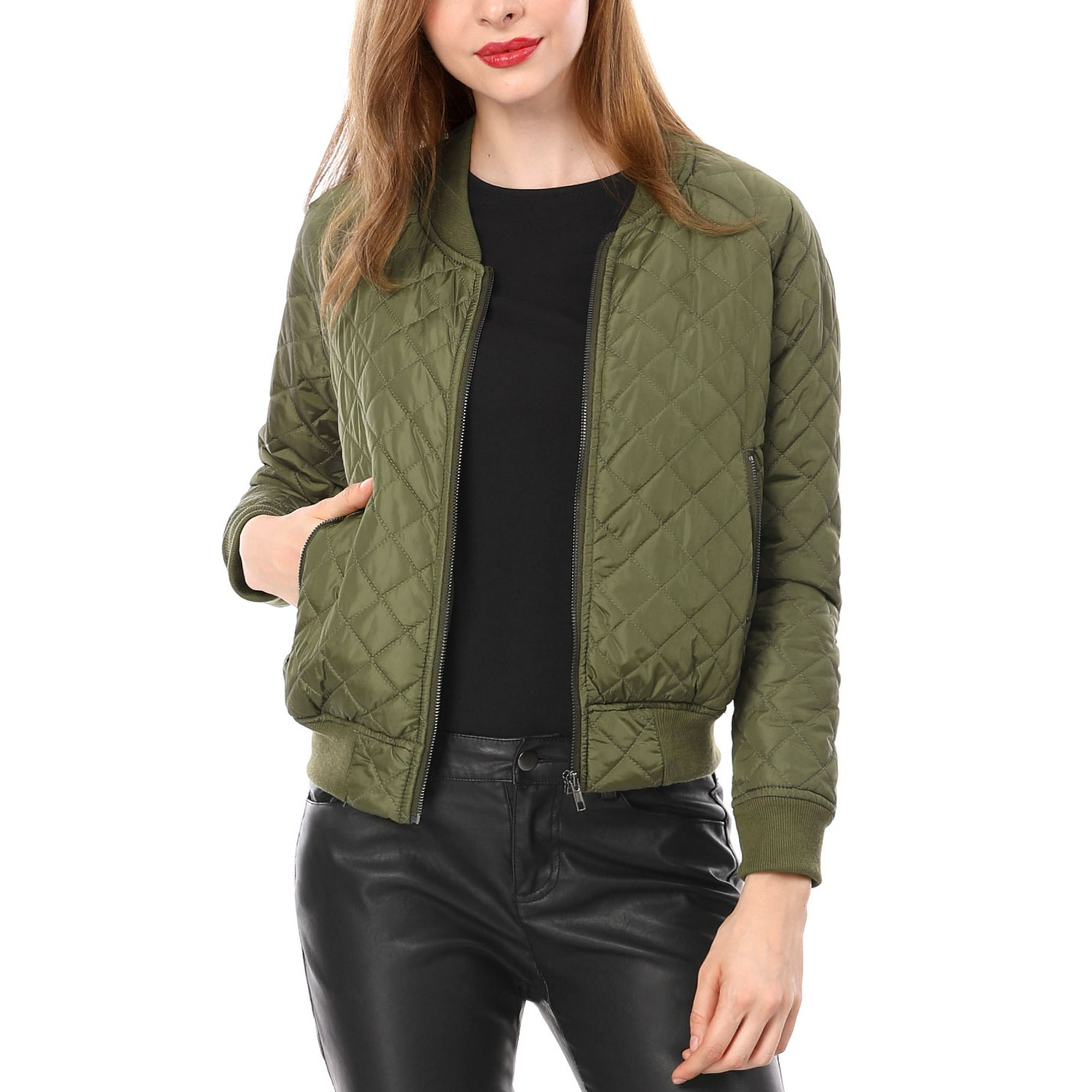 Lavnis Chaqueta bomber ligera para mujer, casual, de manga larga, con  cremallera, rompevientos