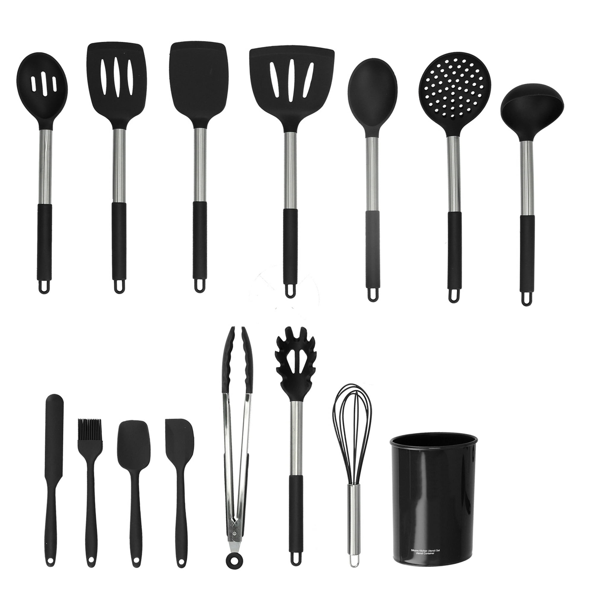  Espátula de cocina grande de 15 pulgadas, cucharón de sopa,  cucharón de acero inoxidable, juego de espátulas de wok, cuchara con mango  de madera para utensilios de cocina, cucharones largos, utensilios