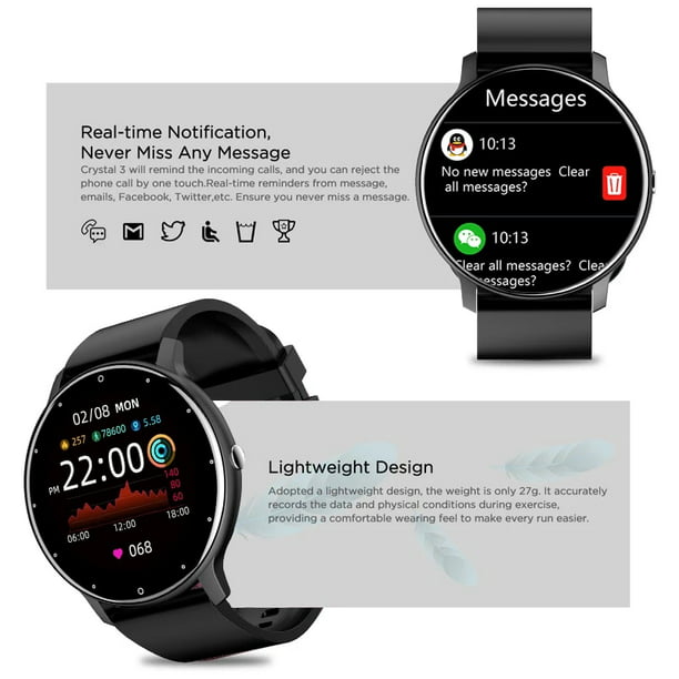 Reloj inteligente 2022 para hombre y mujer, pulsera inteligente resistente  al agua IP67, pulsera deportiva para Fitness, relojes de seguimiento, reloj  inteligente JM