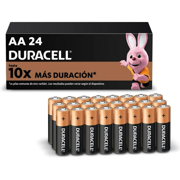 duracell  pilas aa alcalinas de larga duración 15v paquete con 24 pilas duracell duracell aa alcalinas
